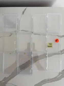 Pack of 12 - Card Size Hinged Plastic Box For Trading Cards Snap Closure 1 Touch - Image 2