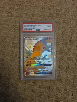Pokemon PSA 9 MINT Hidden Fates Shiny Ho-oh GX SV50 Full Art Ultra Rare Card - Image 1