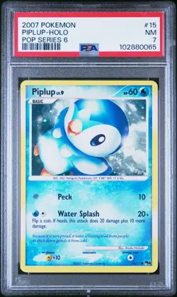 2007 Pokemon Piplup Holo 15/17 Pop Series 6 PSA 7 - Image 1
