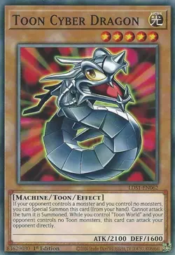 YUGIOH: 1X Toon Cyber Dragon LDS1-EN062 Common NM - Image 1