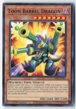 Yugioh - Toon Barrel Dragon LDS1-EN064 1st Edition - Common - Image 1