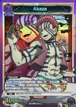 • Akaza • UE05BT/KMY-1-052 SR Holo Foil Demon Slayer Union Arena NM - Image 1