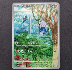 Meditite 153/142 - S&V Stellar Crown Illustration Rare Pokemon TCG Card English - Image 1