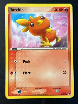 Torchic 83/110 EX Holon Phantoms Pokemon Card LP 2 - Image 1
