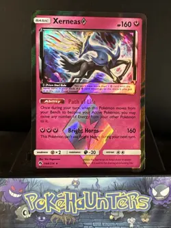 Pokemon Card Xerneas 144/214 SM Lost Thunder Prism Holo Rare NM - Image 1