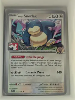 Hop's Snorlax 117/159 Rare Prize Pack Series Cards Pokemon Near Mint - Image 1
