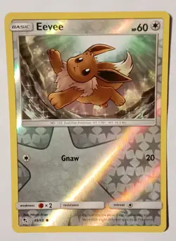 POKEMON CARD EEVEE REVERSE HOLO 49/68 IN GOOD CONDITION 2019 - Image 1