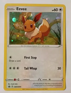 POKEMON EEVEE HD COSMOS HOLO CARD SWSH095 MODERATE PLAY 2021 - Image 1