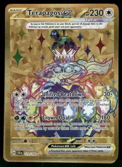 Terapagos ex - 173/142 Hyper Rare Holo NM Pokemon SV07: Stellar Crown - Image 1