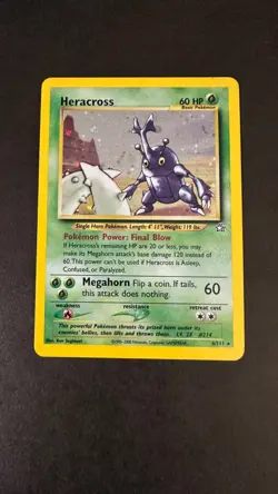 *Pokemon TCG - Heracross Holo Rare 6/111-Excellent Condition-Neo Genesis - Image 2