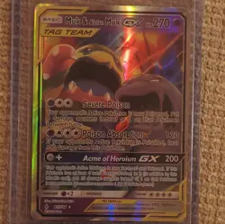 Pokemon TCG Holo Ultra Rare Muk & Alolan Muk GX Acme Of Heroism Misprint. - Image 1