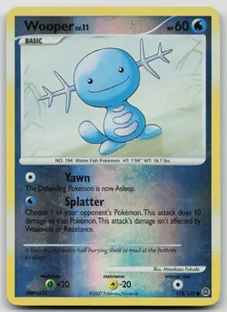 Pokemon Wooper Reverse Holo Common Secret Wonders 118/132 LP Masakazu Fukuda - Image 1