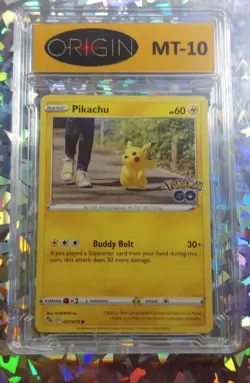 Mint 10 Graded Pikachu 027/078 Pokemon GO Card Cute Happy 😊 Pickachu - Image 1