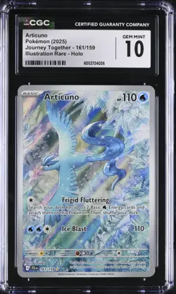 2025 POKEMON JOURNEY TOGETHER ARTICUNO ILLUSTRATION RARE 161/159 CGC 10 GEM MINT - Image 1
