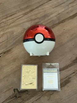 Burger King Pokemon 23K Gold Plated Trading Card JigglyPuff PokeBall w COA - Image 1