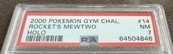 2000 Pokemon Gym Challenge 14 Rocket's Mewtwo Holo PSA 7 - Image 3