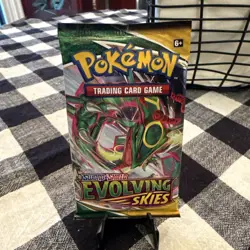Pokemon TCG S&S Evolving Skies Booster Pack Factory Sealed rayquaza art 820650808777 - Image 1