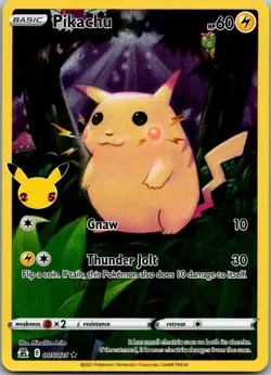 Pikachu 005/025 Holo Rare Celebrations Pokemon Lightly Played - Image 1