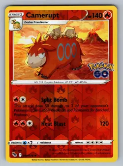 Camerupt 014/078 Uncommon Pokemon GO Pokemon NM - Image 1