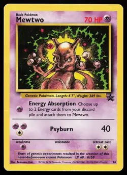 Mewtwo 14 WOTC Black Star Promo Pokemon Card - Image 1