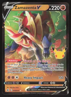 2021 Zamazenta V Celebrations 018/025 Ultra Rare Holo Pokemon Card - Image 1
