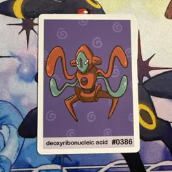 Pookiemoot Gen 3 - Deoxyribonucleic Acid(Deoxys) #0386 - Pokemon Fan Art Non TCG - Image 1