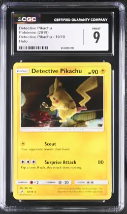 2019 Pokemon Detective Pikachu #10/18 Holo CGC 9 MINT - Image 1