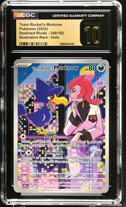 Pokemon GRADED Team Rocket's Murkrow 200 DRI IR PRISTINE 10 CGC ENGLISH - Image 1