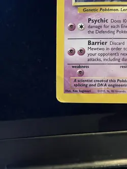 Mewtwo 10/102 Base Set Rare Vintage 1999 Pokemon Card 078🔥MP🔥 - Image 2