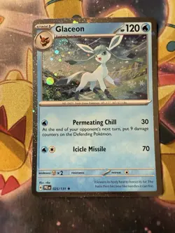Pokemon - Prismatic Evolutions Cosmos Holo Glaceon 025/131 NM SWIRL ! - Image 1