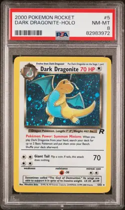 Pokemon Dark Dragonite Holo - 5/82 - Team Rocket - PSA 8 SWIRL - Image 1