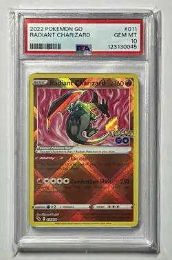 Radiant Charizard 011/078 •PSA 10 GEM MINT• Holo Rare Sword & Shield: Pokemon Go - Image 1