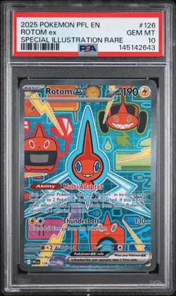 2025 POKEMON PFL EN-PHANTASMAL FLAMES SPECIAL ILLUSTRATION RARE ROTOM EX PSA 10 - Image 1