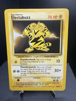 Pokemon TCG WOTC Base Set Electabuzz 20/102 Non Holo Rare Unlimited MP - Image 1