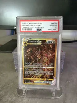 2023 Pokemon Giratina VSTAR GG69/GG70 Gold Alt Art Crown Zenith PSA 10 GEM MINT - Image 1