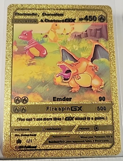 Charmander Charmeleon & Charizard GX Evolution Gold Foil FanArt Pokemon Card (3) - Image 1