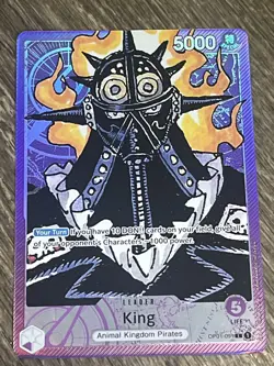 One Piece CCG King Leader Card Parallel Alt Art OP01-091 Romance Dawn English - Image 2