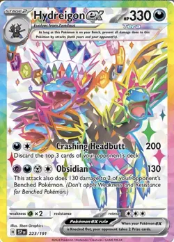 Pokemon TCG Hydreigon EX Full Art Holo Card Surging Sparks 223/191 - Image 1