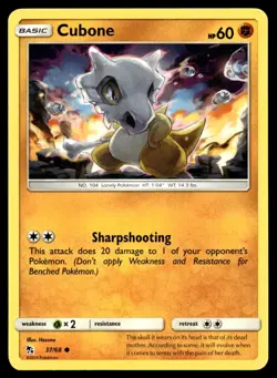 Cubone 37/68 Common Hidden Fates Pokemon NM - Image 1
