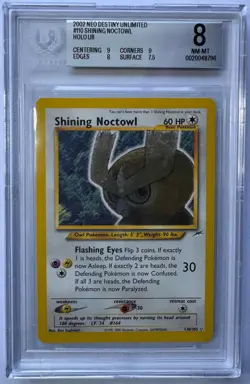 2002 Pokemon Neo Destiny Shining Noctowl #110 BGS 8 - Image 1