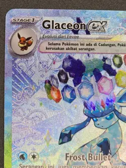 Pokemon TCG Indonesia Glaceon EX SAR SV8a 206/187 NM 1 - Image 2