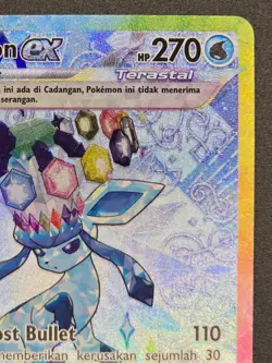 Pokemon TCG Indonesia Glaceon EX SAR SV8a 206/187 NM 1 - Image 3