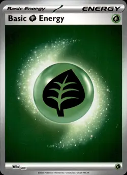 Basic Grass Energy - 001 1 Reverse Holo Pokemon Mega Evolution Energies NM - Image 1