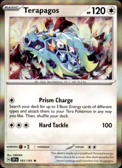 Terapagos 161/191 Holo Pokemon Surging Sparks Rare NM - Image 1