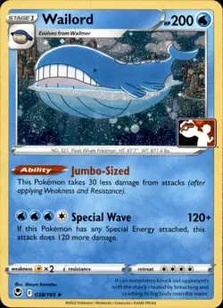 Wailord 038/195 Cosmos Holo Pokemon Prize Pack Series Cards Uncommon NM - Image 1
