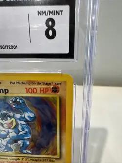 1999 Pokemon Base Set Machamp #8/102 1st Edition Holo Rare CGC 8 - Image 3