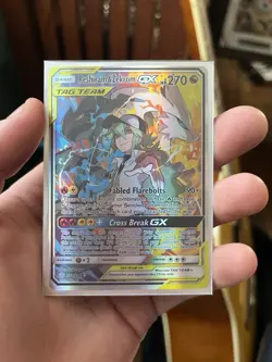 Reshiram & Zekrom GX. Mint Condition Never Played Sleeved Pokemon Card. New Card - Image 1