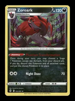Zoroark Holo Holo Rare SWSH07: Evolving Skies 103/203 NM Pokemon NM - Image 1