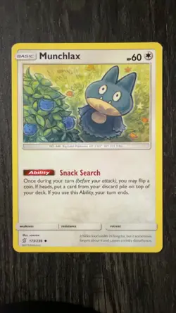 Munchlax 173/236 Uncommon Unified Minds Pokemon Near Mint - Image 1