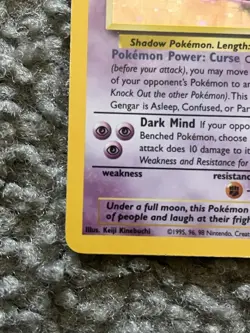 Pokemon Gengar TCG Holo Rare Unlimited Card 5/62 Fossil LP-MP Condition - Image 4